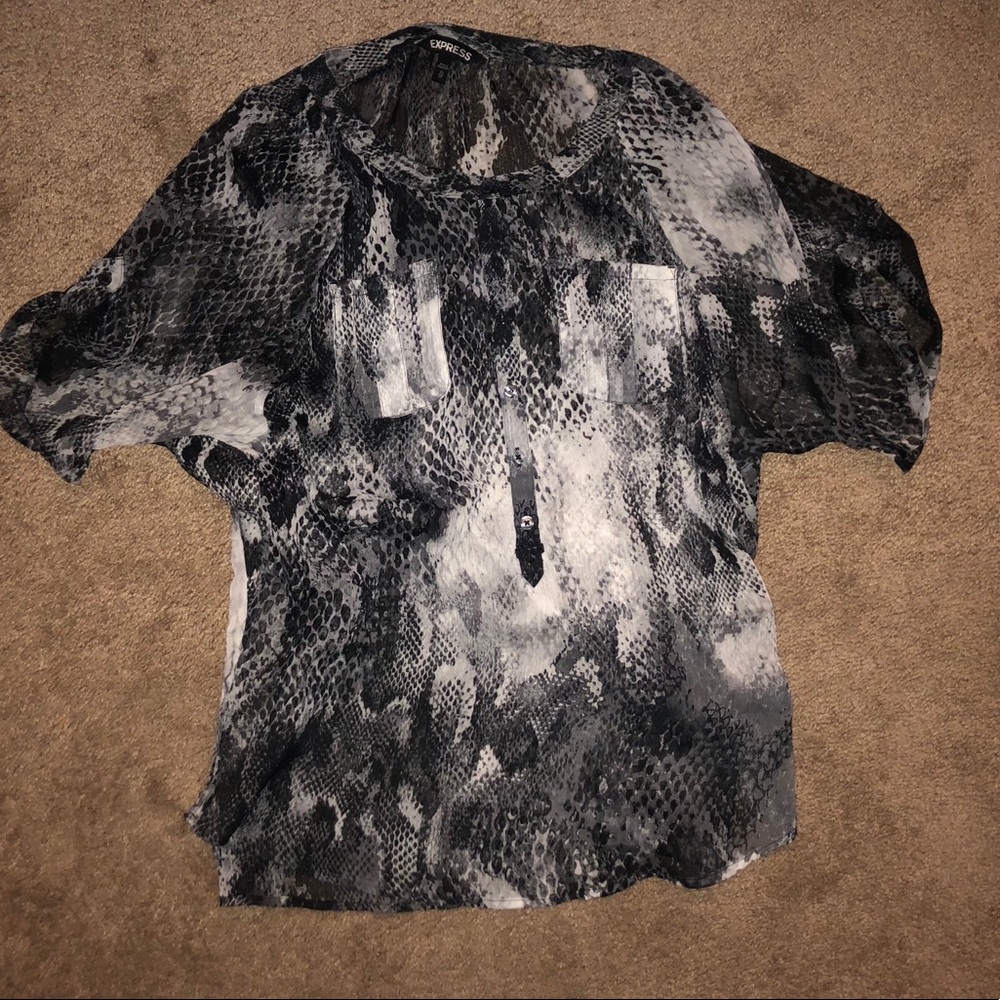 Express snake skin print blouse
